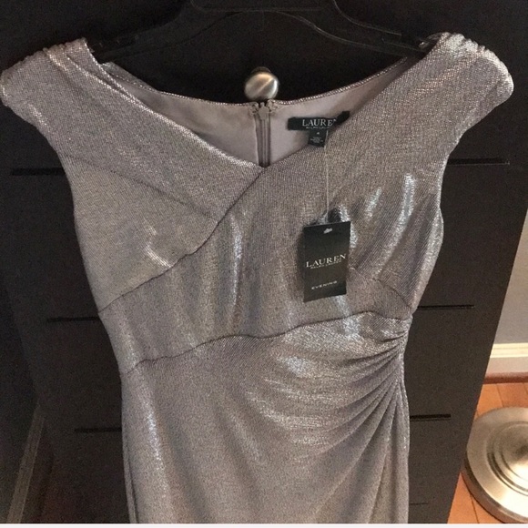 LAUREN RALPH LAUREN Metallic Silver Evening Dress - Picture 8 of 8